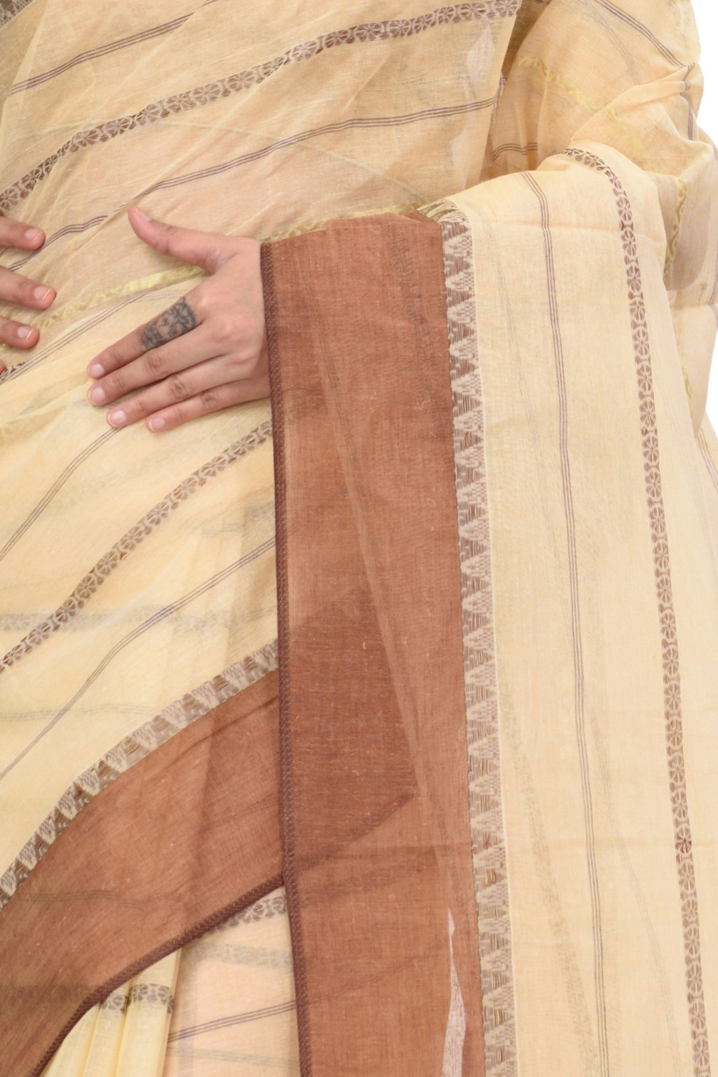 Brown Pure Cotton Boysko Tant Saree (426)